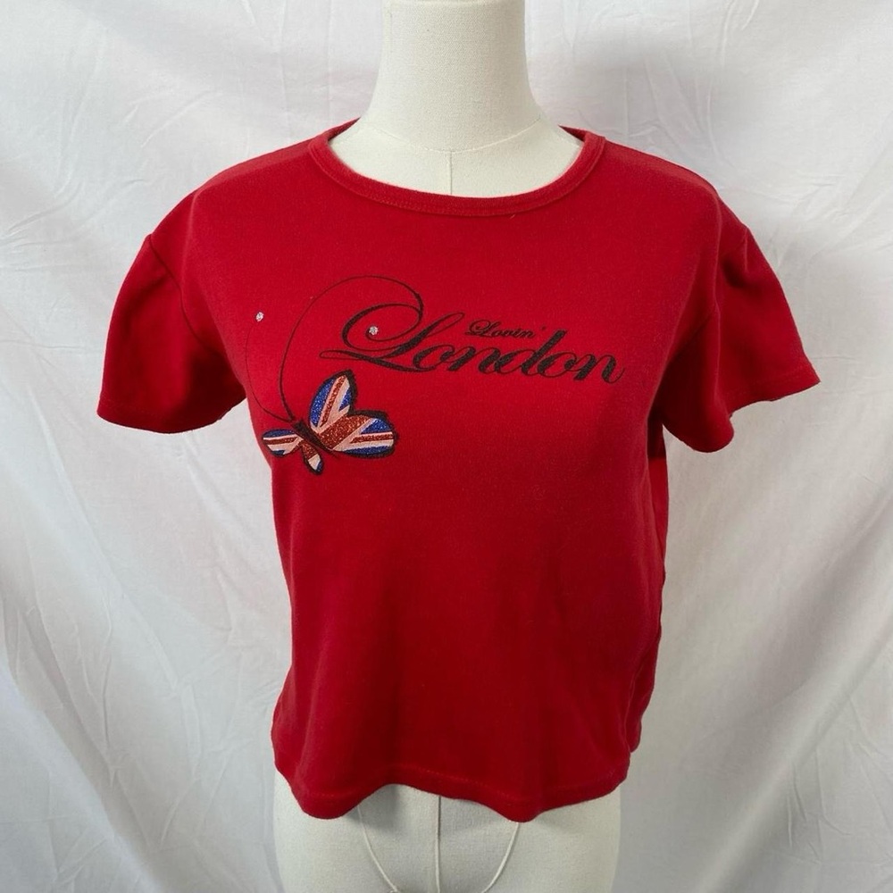 Fan Mail red London butterfly graphic tee  size‎ medium y2k indie preppy